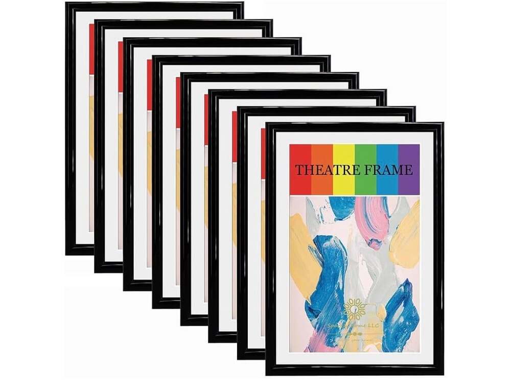SparklyHome Black Theatre Bill Frame 8 Pack 5.5x8.5 Inch